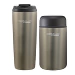 Thermos Thermocafe Insulated 400ml Food Flask & 435ml Travel Mug Set