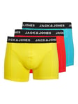 JACK & JONES Men's Jacdavid Solid Trunks 3 Pack Boxer Shorts, Scuba Blue/Pack:Buttercup-Orange Red, S