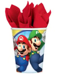 8 stk Pappmugg 250 ml - Super Mario Party