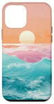 Coque pour iPhone 12 mini Wavy Colors Minimal Beachly Sunset Phone Cover