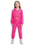 LOLANTA Enfant Costume de Danse Hip Hop à Paillettes Vêtements de Street Dance Ensemble Veste-pantalon, Rosé, 5-6 ans, 120