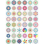 48 stycken Mandala Stencil Dotting Stones Målarbok Blommor Dotting Stenciler 13 x 13 cm