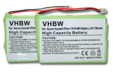 vhbw set de 2 batteries 750mAh pour téléphone fixe sans fil Ascom Ascotel Office 135, Office 135pro, DeTeWe Aastra remplace 2010