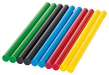 Bosch 10x Colour Glue Sticks (Red, Yellow, Green, Blue, Black, Ø 7mm, Accessories Hot Melt Glue Guns)