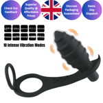 Male Prostate Massager Vibrator Anal Plug Dildo Penis Cock Ring Sex Toys for Men