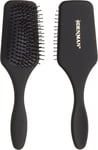 Denman Black Mini Paddle Cushion Hair Brush for Blow Drying, Detangling & On the