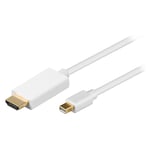 Câble Adaptateur Mini Display Port male vers HDMI male Thunderbolt à HDMI Blanc pour MacBook Air-Visiodirect-