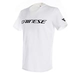 Dainese - T-Shirt, Men's Short Sleeve T-Shirt, 100% Cotton, Adult T-Shirt Logo, Soft and Cool, Classic Style Motorbike Jersey, Durable Print, White/Black