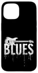 Coque pour iPhone 15 Musique Blues pour guitare électrique vieilli