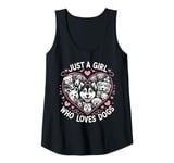 Womens Cute Funny Dog Puppy Just A Girl Who Loves Dogs Tank Top