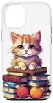 iPhone 12/12 Pro Library Books and Kittens Reading Cat and Book Lovers Case