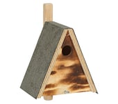 Dehner Natura Falco Nichoir de qualité supérieure pour Oiseaux Sauvages, Robuste, env. 19 x 24 x 16 cm, en Bois de pin certifié FSC, Gris