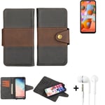 wallet case for Samsung Galaxy A11 + earphones bookstyle cover pouch