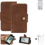 Wallet Case for Nokia X30 5G Protective Cover + earphones Cell Phone bag Brown