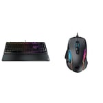 ROCCAT Pyro - USB-A Clavier de Jeu mécanique RGB (FR Layout), Noir & Kone AIMO Souris Gaming (Remastered) – Capteur Optique Owl-Eye Haute Précision (de 100 à 16.000 DPI), Noir