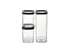 Mepal Boîte Rangement Cuisine Ensemble de 3 - Rangement et Organisation de Cuisine - Boite Hermétique Alimentaire & Empilable - 1x 2000 ml & 2x 1000 ml - Black