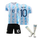 2023-argentina tröja nr 10 Messi hemma och borta Neymar speluniform för vuxna Kids 24(130-140CM)