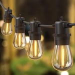 Ip65 Led Guirlande Guinguette Ext??Rieure/Int??Rieure 30 S14 Ampoules, Guirlande Lumineuse Guinguette Pour Soir??E Mariage Jardin Terrasse Pergola, Guirlande D??Coration Connectable Blanc Chaud