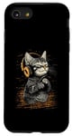 Coque pour iPhone SE (2020) / 7 / 8 Chat heureux avec écouteurs – Adorable chaton mélomane