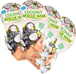 7th Heaven Coconut Hair & Root Rescue Mask, Pack of 4 – Masks for Dry...