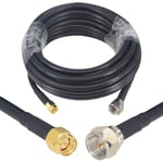 Câble RG58 5M Câble SMA Mâle à F Mâle Câble coaxial Câble antenne TV Mâle F vers SMA Mâle pour Antenne,Adaptateur d'antenne Dab,Câble coaxial,Satellite,Télévision(Q1257)