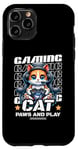 Coque pour iPhone 11 Pro Paws And Play Jeu vidéo chat pour hommes, garçons, femmes, enfants