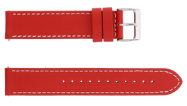 Bracelet Detomaso pour Montre. en Cuir Rouge de 20 mm avec Boucle en Argent NEUF