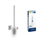 Lot de GROHE Start Cube Porte-Balai de WC (Montage Mural, Fixations Cachées, Platine de Fixation Incluse, Supersteel), 40977DC0 + GROHE Kit Colle Quickglue A1, 41127000