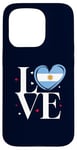 Coque pour iPhone 15 Pro Drapeau argentin coeur drôle I Love Argentina