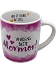 Världens Bästa Mormor - Vit och Rosa Mugg med Text