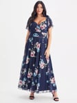 Scarlett & Jo Kemi Floral Maxi Dress, Navy Blue Pink