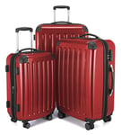 HAUPTSTADTKOFFER - Alex - Ensemble de 3 Valises Rigides Rouge Brillant, TSA, (S, M & L), 235 litres