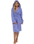 CityComfort Ladies Robe Terry Towelling Cotton Dressing Gown Bathrobe Highly Absorbent Women (M, Purple Hooded)