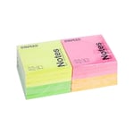 - Bloc de 100 feuilles repositionnables 7,6x7,6 cm coloris assortis néon