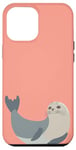 Coque pour iPhone 12 Pro Max Motif phoque rose corail idiot pour les amateurs d'animaux cool