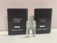 2x ARMANI - code - PARFUM - 1.2ml - Sample - Genuine