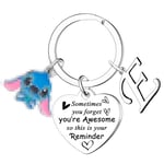 Waeceip St** Inspirational Letter Keychain, Sometimes You Forget You're Awesome, Initial Alphabet Keyring, St** Gifts Birthday Christmas Gifts (E)