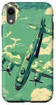 Coque pour iPhone XR Bombardier B-17G Green Pop Art Tropical B-17 Flying Fortress de la Seconde Guerre mondiale