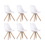 Lot de 6 chaises scandinaves blanches - Helsinki Designetsamaison Blanc