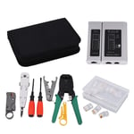 Kit d'outils r&eacute;seau 9 en 1, combinaison de c&acirc;bles r&eacute;seau portables avec sac de rangement pour connecteur RJ45 RJ11 RJ12