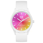 ICE-WATCH - Ice Solar Power Sunset California - Montre Blanche pour Femme avec Bracelet en Silicone - 018475 (Small)