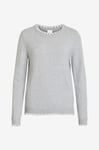 Vila - Topp viRil O-neck L/s Detail Knit - Grå