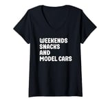 Womens Model Cars I Love Model Cars for Men and Boys V-Neck T-Shirt