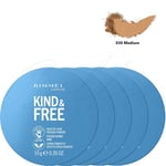 RIMMEL Kind & Free Healthy Look Pressed Powder 10g - 030 Medium *PACK OF 5*