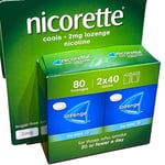 Nicorette Cools 2mg Lozenge, 80 Lozenges (2 x 40), Icy Mint exp 05/27