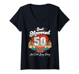 50th Wedding Anniversary His Hers Just Married 50 Years Ago V-Neck T-Shirt