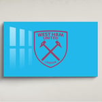 Licensed Décor West Ham United FC Décoration murale en acrylique Motif blason bleu Grand format 130 x 80 cm