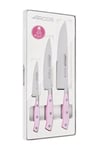 Arcos Forged Professional Kitchen Knives Set, 3 Cooking Knives for Cutting and Peeling Food, Ergonomic Polyoxymethylene Handle, Series Riviera, Color Rose