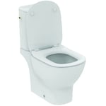 Ideal Standard TESI Pack WC à Poser Blanc, Cuvette sans Bride Aquablade, Abattant Frein de Chute, Chasse d’Eau économique 3/6L, Sortie Horizontale, Kit Fixations fourni, T033601 Hauteur cuvette 40 cm