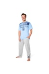 Manchester City Fc Mens Pyjama Set - Bottoms And T-Shirt Short Sleeves